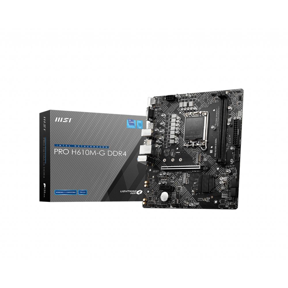 MSI PRO H610M-E DDR4 Intel H610 Soket 1700 3200MHz(OC) M.2 Anakart